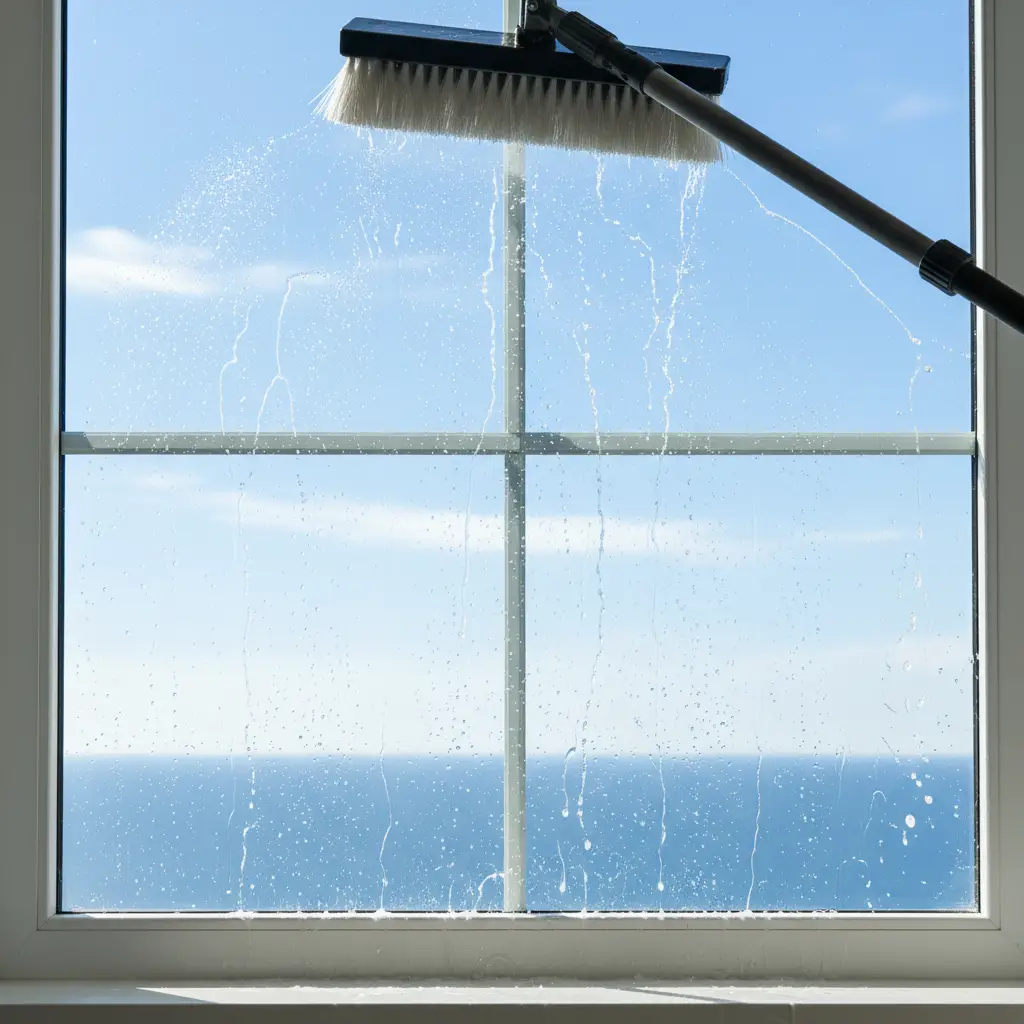 Sparkling clean house windows